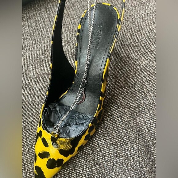 ZADIG & VOLTAIRE YELLOW LEOPARD HEEL - Picture 3 of 3